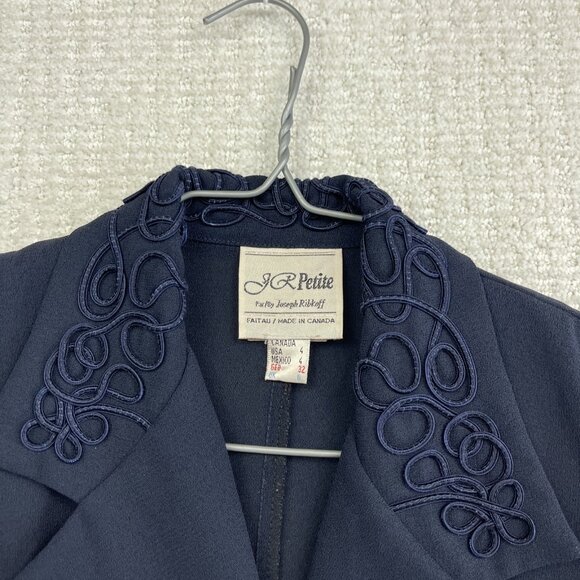 VTG 80' J.R. Petite by Joseph Ribkoff Dressy Blazer Double Breasted Blue Wom 4 - Picture 2 of 16